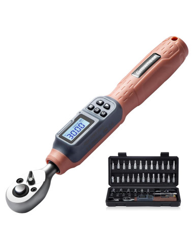 Llave de Torque Digital GROWNEER 1/4'' 1.5-30 Nm con Accesorios