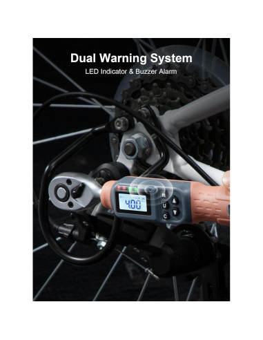 Llave de Torque Digital GROWNEER 1/4'' 1.5-30 Nm con Accesorios