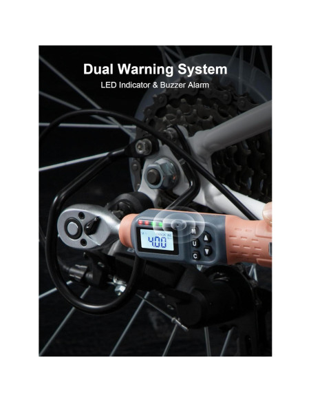 Llave de Torque Digital GROWNEER 1/4'' 1.5-30 Nm con Accesorios