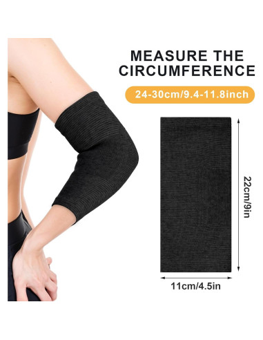 2 Pares Soporte de Codo AOZUO Compresión Transpirable Negro