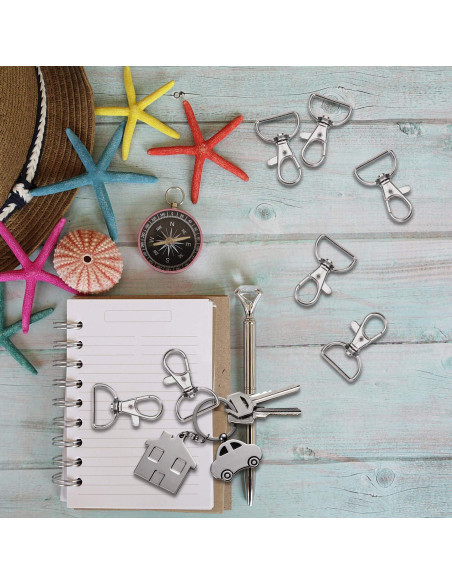 50 Ganchos Giratorios de Lanyard AUGSUN 19mm Plata