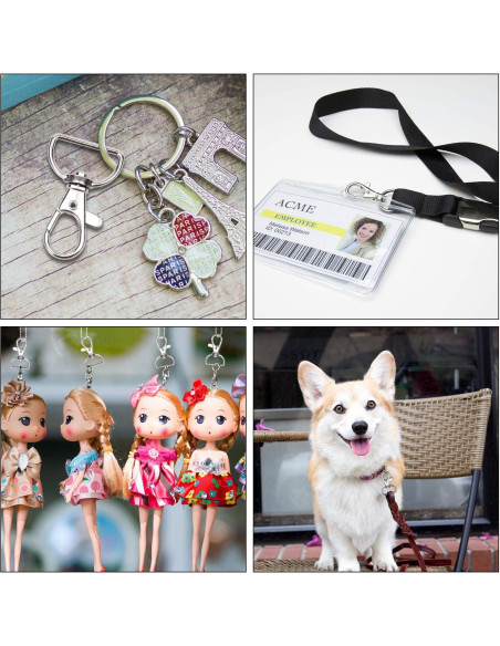 50 Ganchos Giratorios de Lanyard AUGSUN 19mm Plata