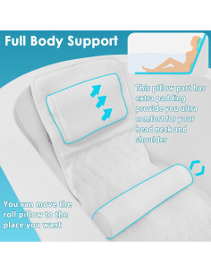 Almohada de Baño Completo AEROiVi con Almohada Lumbar 127 cm 2