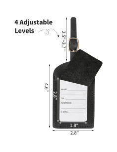 Etiqueta de Equipaje de Cuero Genuino Ringsun - 2 Paquete Negro 2