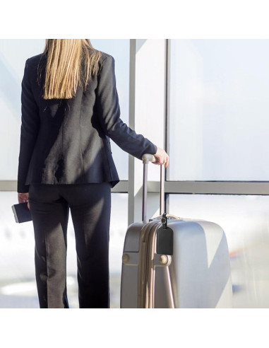 Etiqueta de Equipaje de Cuero Genuino Ringsun - 2 Paquete Negro