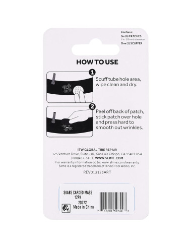 Kit de Parche Pre-Adhesivo Slime 20040 para Bicicleta - 6 Parches