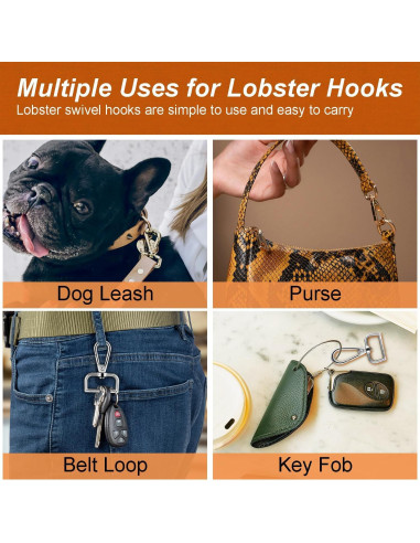 Ganchos Giratorios de Metal CooBigo 6 Piezas 46.5mm Bronce