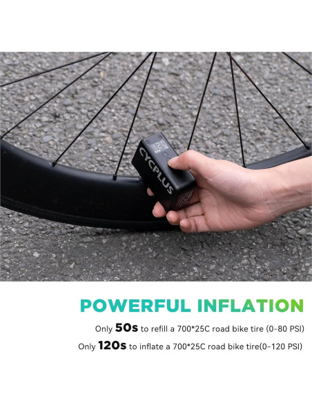 Bomba Eléctrica CYCPLUS AS2 Pro Mini con Manómetro 120 PSI