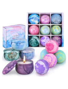 Juego de Regalo de 5 Bombas de Baño y 4 Velas Aromáticas OFUN