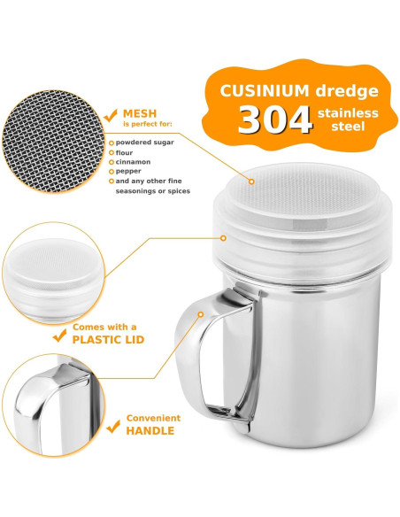 Shaker Duster de Azúcar en Polvo Accmor - Acero Inoxidable 198g