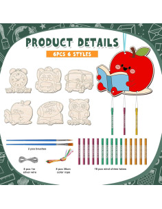 Kit de Campanas de Viento BAPHILE 6 Piezas para Pintar 2