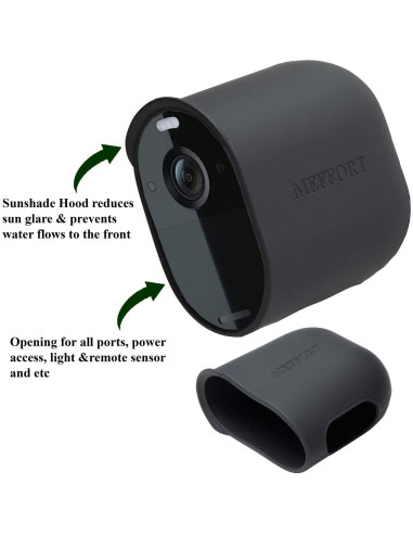 Funda de silicona Meffort Inc para cámara Arlo Essential - Negro