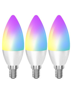 Bombilla LED inteligente E12 CMARS RGB regulable 3 unidades