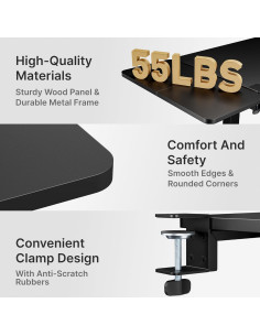 Bandeja Extensora de Escritorio PEGZONE 61x30.5cm con Cajón Negro 2