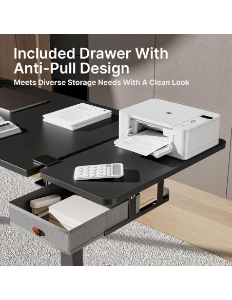 Bandeja Extensora de Escritorio PEGZONE 61x30.5cm con Cajón Negro