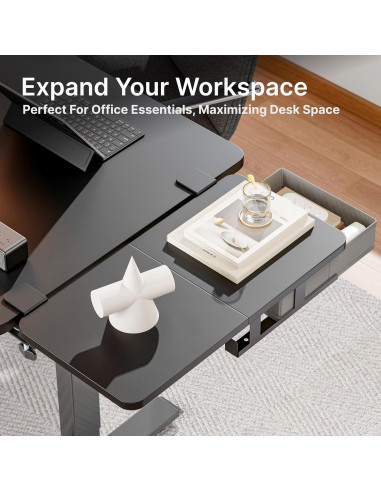 Bandeja Extensora de Escritorio PEGZONE 61x30.5cm con Cajón Negro