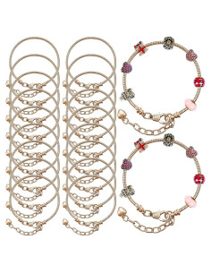 Hicarer 20 Pcs Pulsera de Cadena Ajustable Oro DIY Joyería