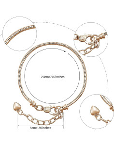 Hicarer 20 Pcs Pulsera de Cadena Ajustable Oro DIY Joyería 2