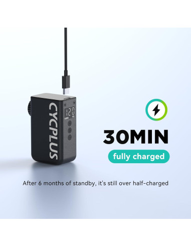 Bomba Eléctrica CYCPLUS AS2 Pro Mini con Manómetro 120 PSI