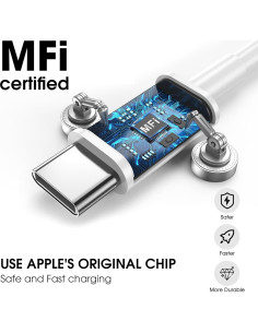 Cable de carga rápida USB C a USB C Apple 3Pack 1.83m 60W 2