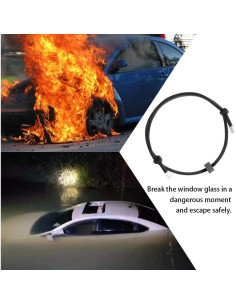 BESULEN Pulsera Rompe Ventanas de Coche, 2 Pcs, Carburo Tungsteno 2