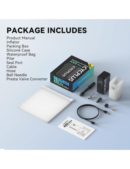 Bomba Eléctrica CYCPLUS AS2 Pro Mini con Manómetro 120 PSI