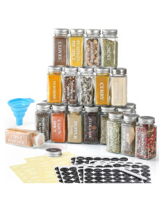 Tarros de Especias de Vidrio AOZITA 24 Pcs 118ml Cuadrados