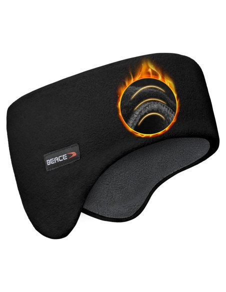 Banda para la cabeza BEACE de forro polar unisex - Negro