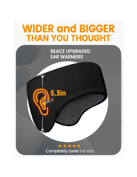 Banda para la cabeza BEACE de forro polar unisex - Negro