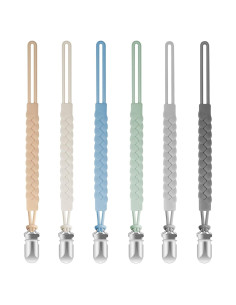 Clip de Chupete de Silicona Tender Babe - 6 Piezas, Seguro y Chic