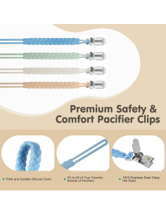 Clip de Chupete de Silicona Tender Babe - 6 Piezas, Seguro y Chic 2