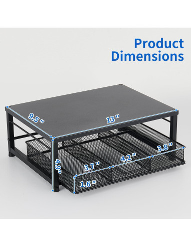 Soporte Elevador para Monitor Gugsey Negro 33x24.1cm con Cajón