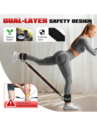 Bandas de Resistencia para Tobillos WOQQW - 3 Niveles Ajustables