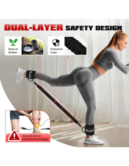 Bandas de Resistencia para Tobillos WOQQW - 3 Niveles Ajustables Bandas de Resistencia para Tobillos WOQQW - 3 Niveles Ajustables