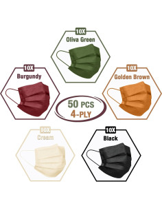 Mascarillas desechables FriCARE 4 capas ASTM Nivel 3 - 50 unidades colores variados 2