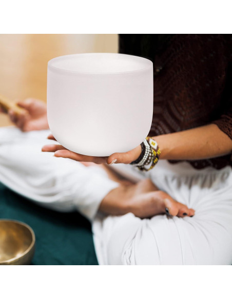 Cuenco de Canto de Cristal TOPFUND 17.78 cm C Nota con Martillo