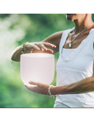 Cuenco de Canto de Cristal TOPFUND 17.78 cm C Nota con Martillo