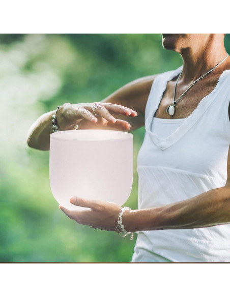 Cuenco de Canto de Cristal TOPFUND 17.78 cm C Nota con Martillo