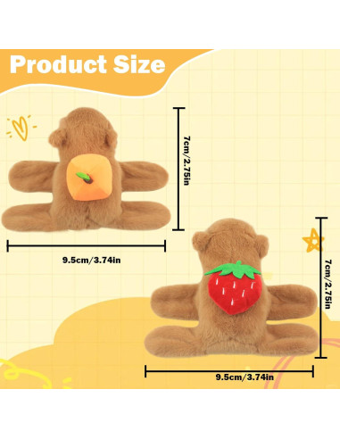 Pulseras de Peluche Capibara 2 Pcs para Niños - Regalo Cumpleaños