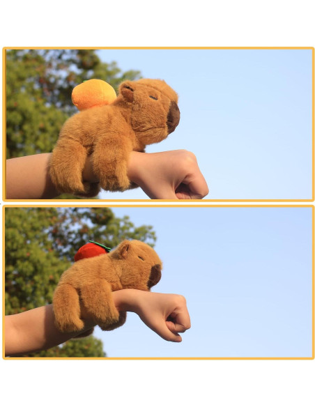 Pulseras de Peluche Capibara 2 Pcs para Niños - Regalo Cumpleaños