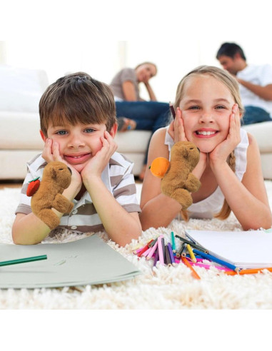 Pulseras de Peluche Capibara 2 Pcs para Niños - Regalo Cumpleaños