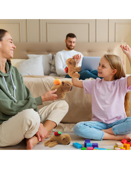 Pulseras de Peluche Capibara 2 Pcs para Niños - Regalo Cumpleaños