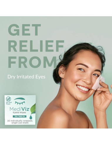 Toallitas Limpiadoras para Párpados MediViz - 30 Unidades Árbol de Té