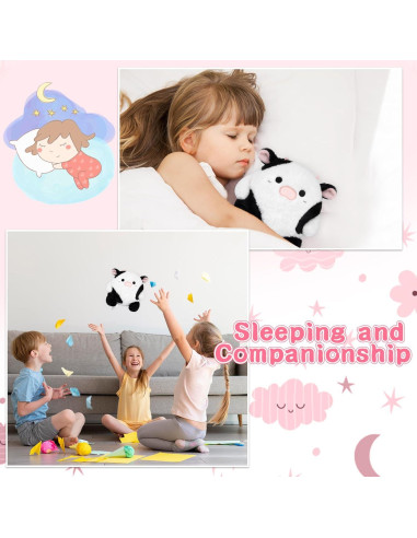 Almohada de Peluche de Vaca LMTGLDT 20 cm Suave y Lavable