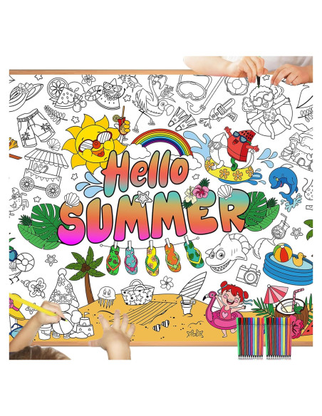 Póster Gigante de Colorear HOWAF Hola Verano 118x84 cm