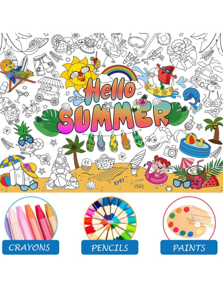 Póster Gigante de Colorear HOWAF Hola Verano 118x84 cm