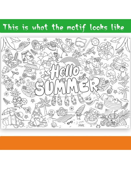 Póster Gigante de Colorear HOWAF Hola Verano 118x84 cm