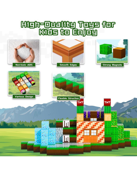 Bloques Magnéticos Kinhzrude 120PCS Juguete Educativo 3+ Años