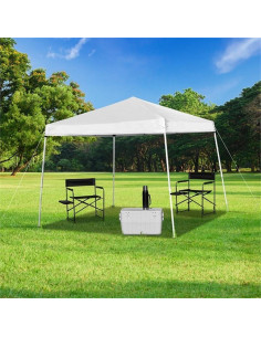 Carpa Plegable Flash Furniture 8x8 Blanca Resistente al Agua 2
