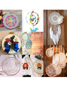 Juego de Aros de Bordado Faylapa 3" Ajustable 16 Piezas 2